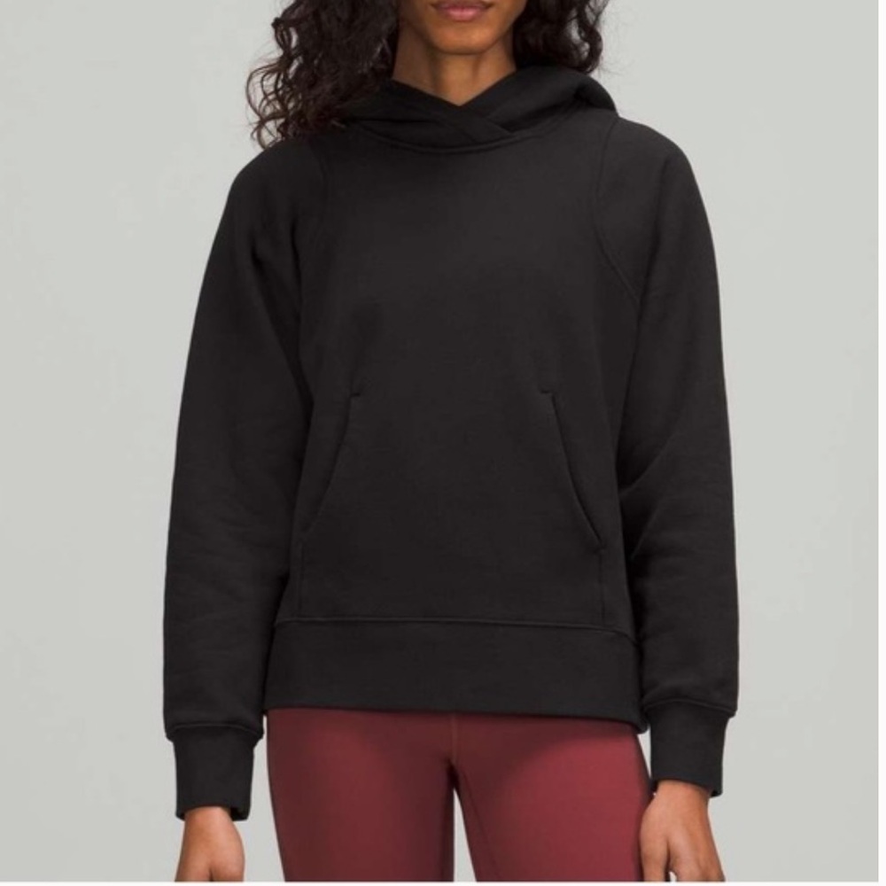 Lululemon Loungeful Hoodie Black Fleece Relaxed Sweatshirt Size 6